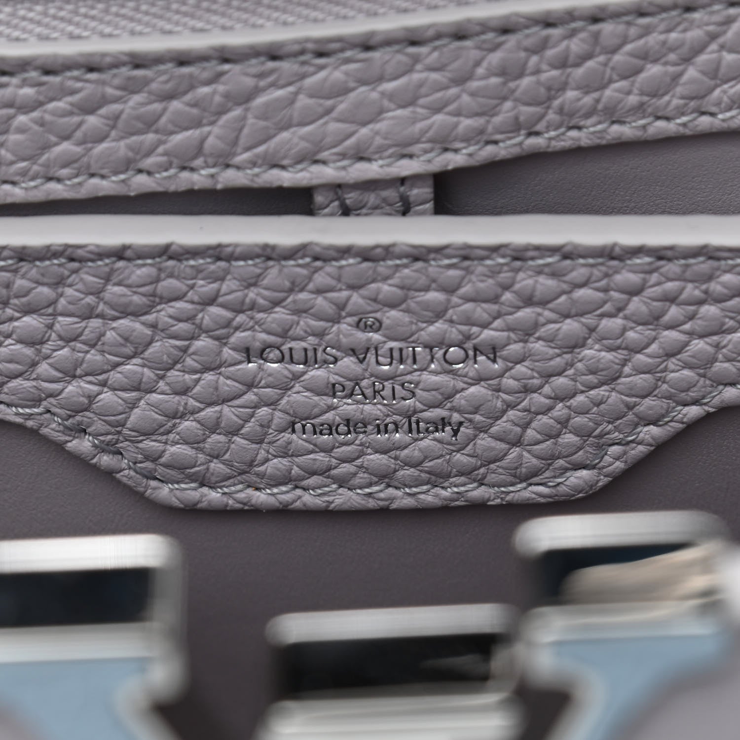 Louis Vuitton Taurillon Capucines PM Brume Olympe Blue White 6 of 8
