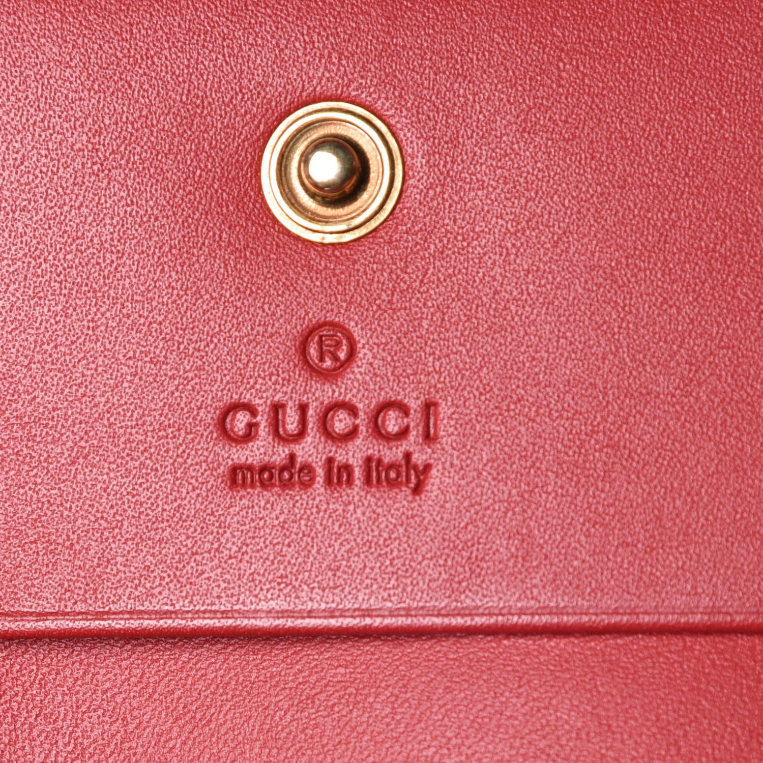 Gucci GG Supreme Monogram Cherry Embellished Card Case Wallet Hibiscus Red 6 of 8