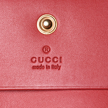 Gucci GG Supreme Monogram Cherry Embellished Card Case Wallet Hibiscus Red 6 of 8