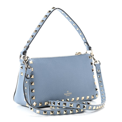 Valentino Garavani Pebbled Calfskin Small Rockstud Flip Lock Shoulder Bag Niagara 3 of 8