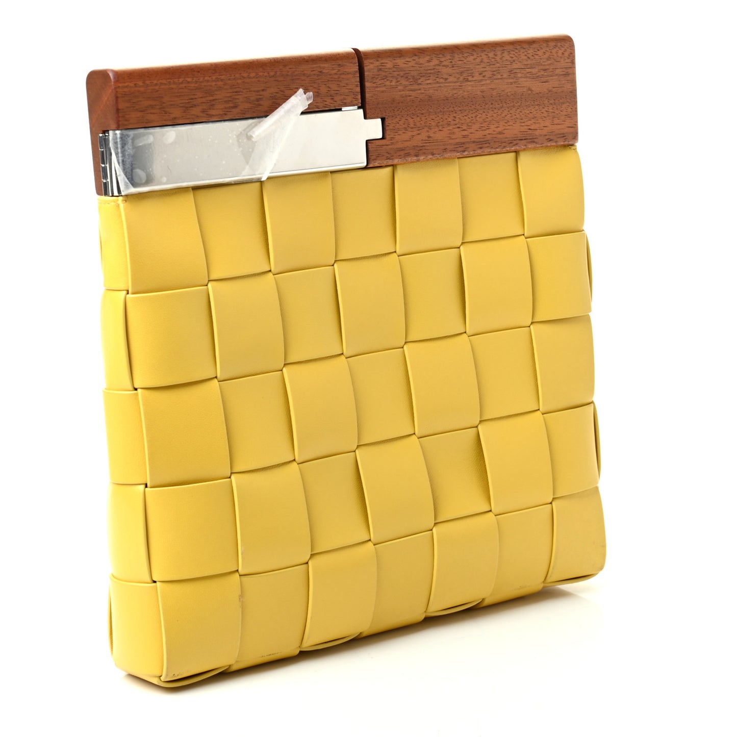 Nappa Intrecciato The Snap Clutch Acorn Gold