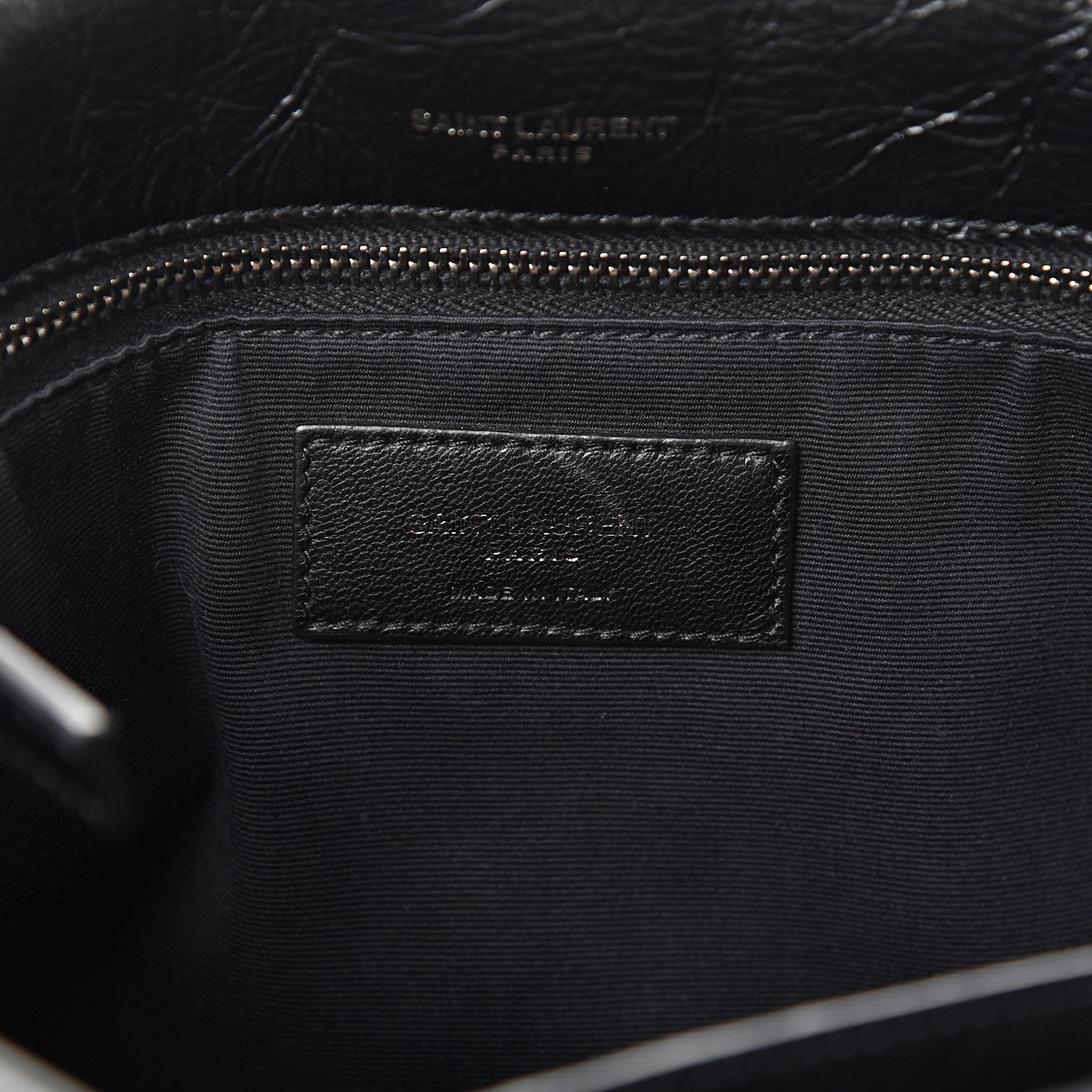 Saint Laurent Crinkled Calfskin Matelasse Monogram Medium Niki Chain Satchel Black 5 of 10