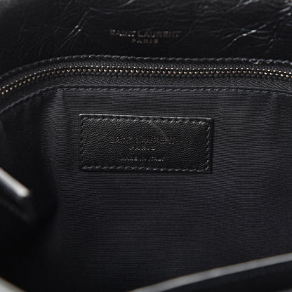 Saint Laurent Crinkled Calfskin Matelasse Monogram Medium Niki Chain Satchel Black 5 of 10