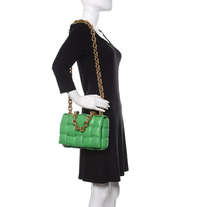 Bottega Veneta Lambskin Maxi Intreccio Padded Chain Cassette Crossbody Bag Grass 2 of 8