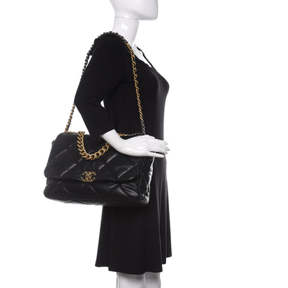 Chanel Goatskin Quilted Maxi 19 Flap Black 2 of 10
