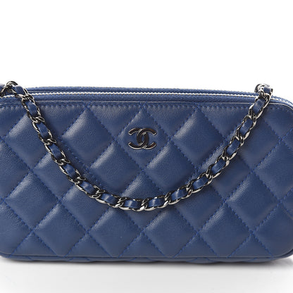 Chanel Lambskin Quilted Small Clutch With Chain Blue 8 of 8