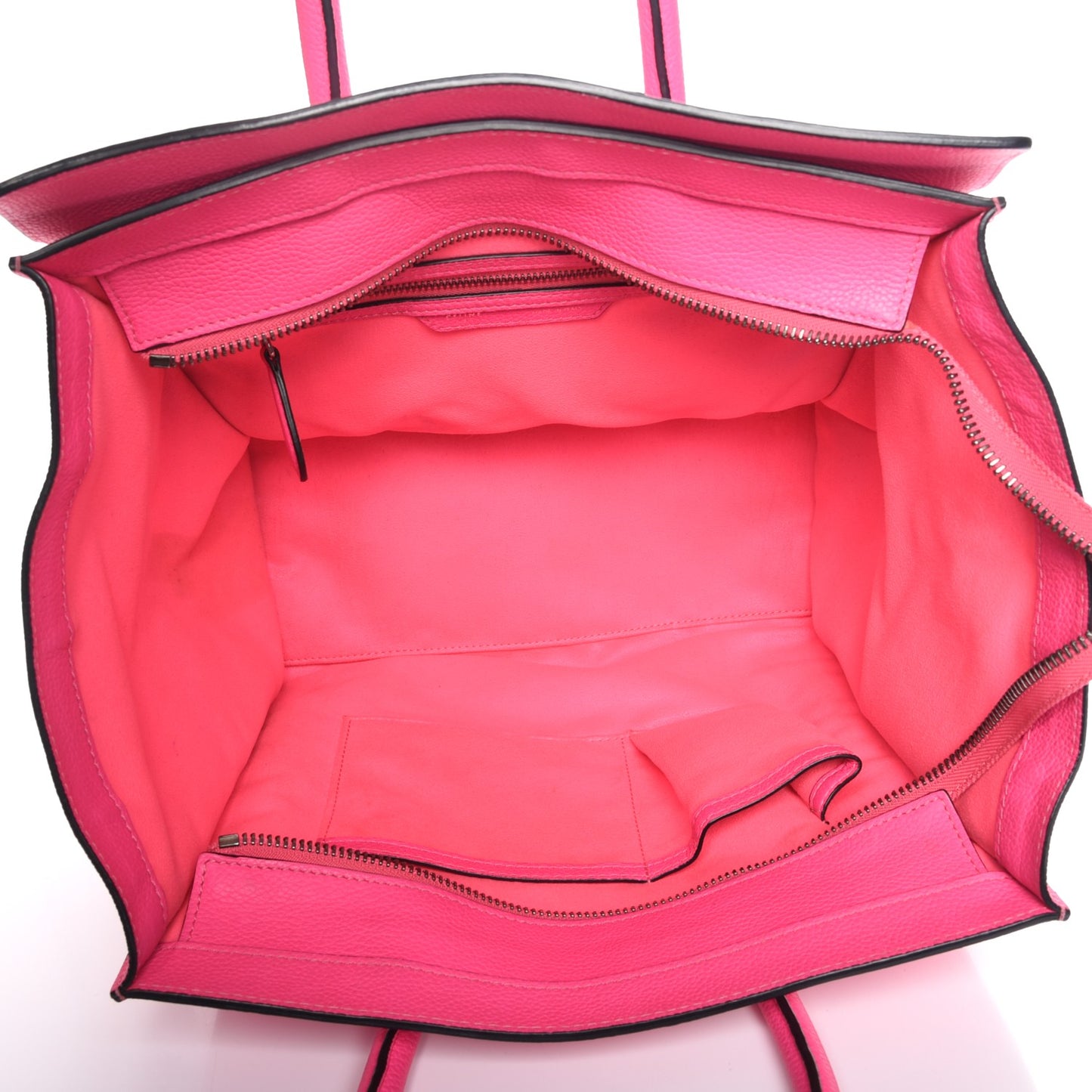 Drummed Calfskin Mini Luggage Fluo Pink