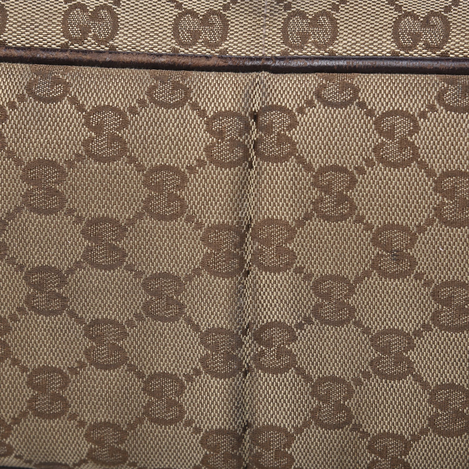 Gucci Monogram Natural Pigskin Large Diaper Bag Beige Ebony Cocoa Dark Chocolate 10 of 17