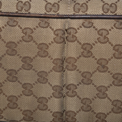 Gucci Monogram Natural Pigskin Large Diaper Bag Beige Ebony Cocoa Dark Chocolate 10 of 17