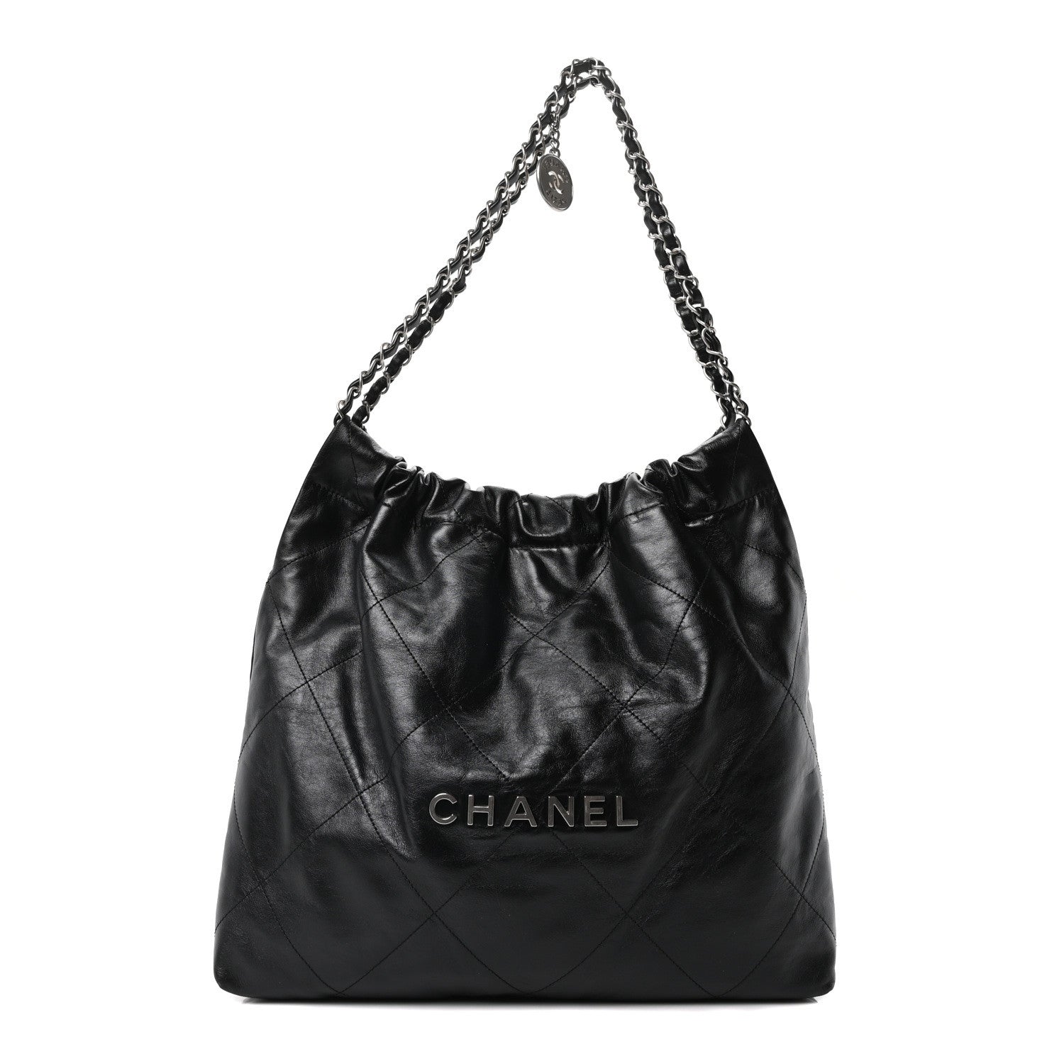 Chanel Shiny Calfskin Quilted Chanel 22 Black 1 of 23