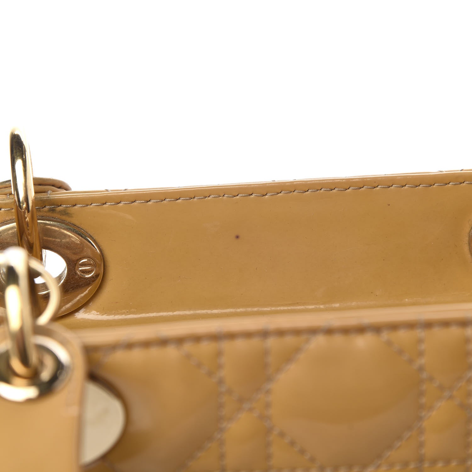 Christian Dior Patent Cannage Medium Lady Dior Beige 8 of 11