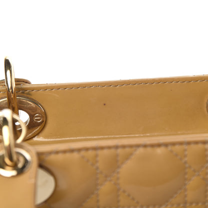 Christian Dior Patent Cannage Medium Lady Dior Beige 8 of 11