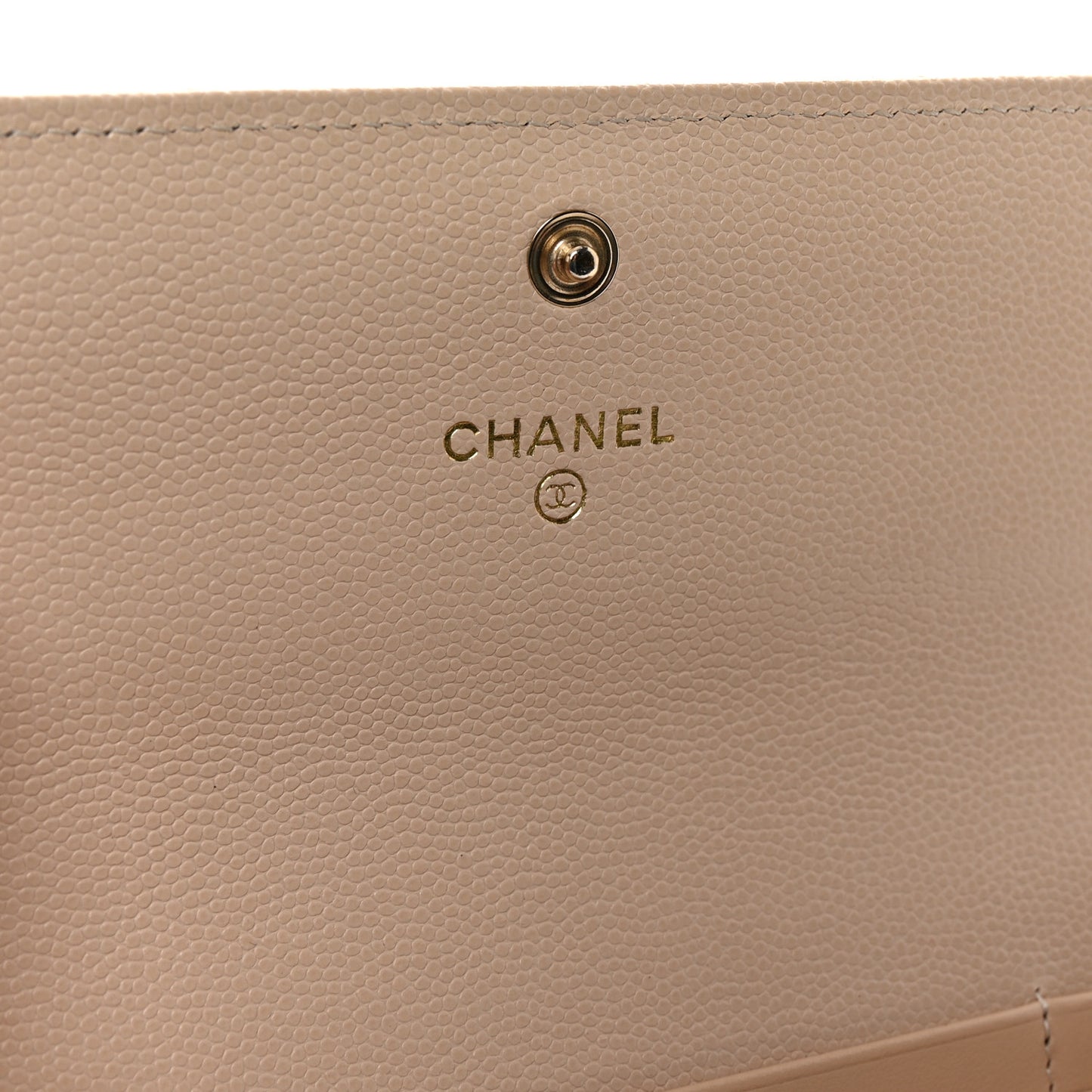 Caviar Pearl Quilted Coco Candy Wallet Beige