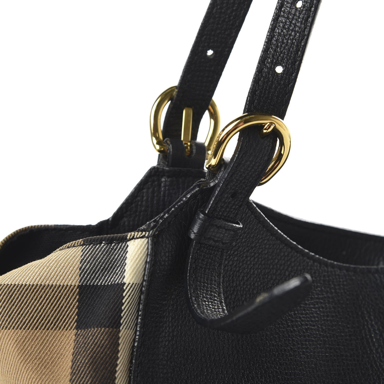 Burberry Grainy Calfskin House Check Small Canterbury Black 10 of 10