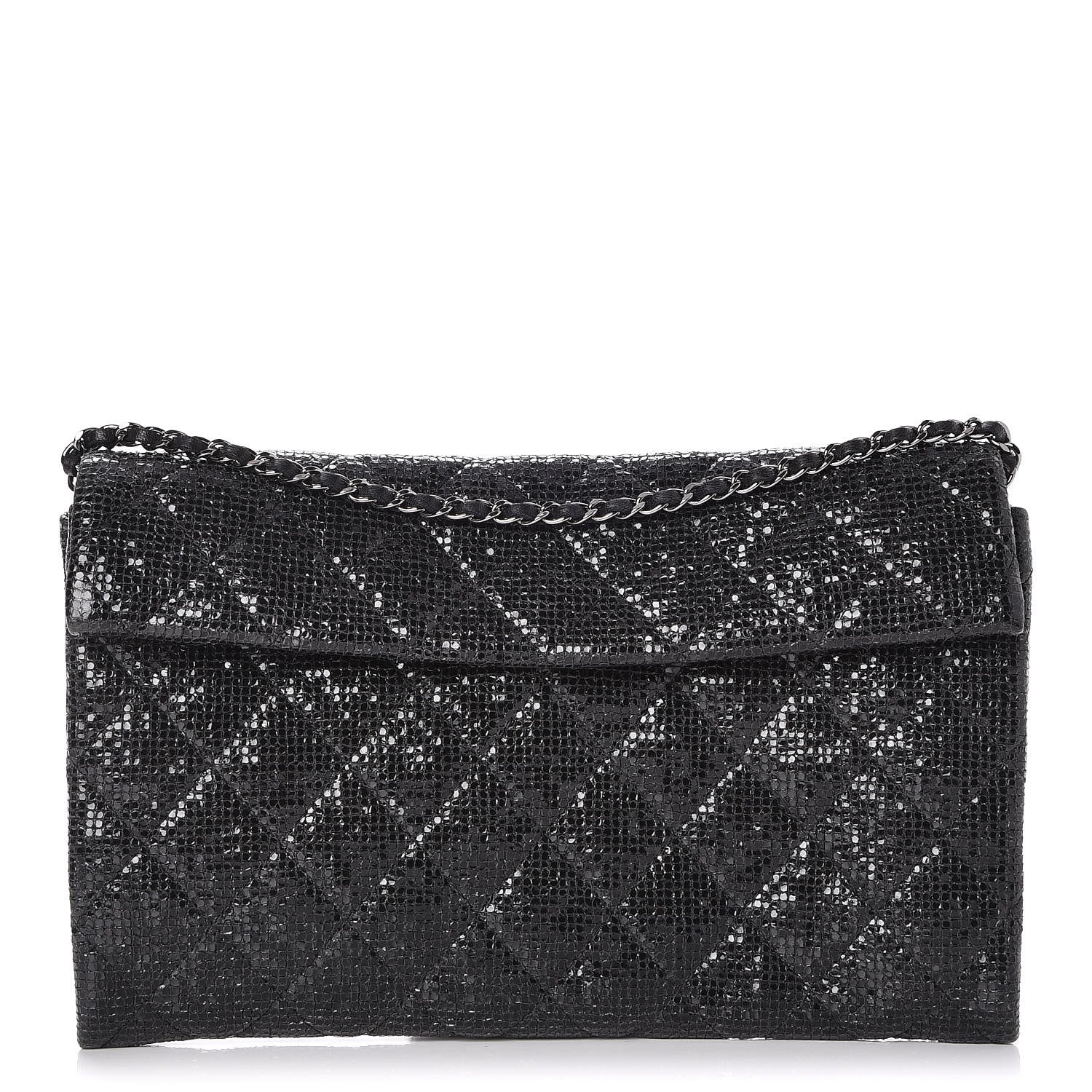 Chanel Crystal Quilted Evening Flap Black 1 of 8