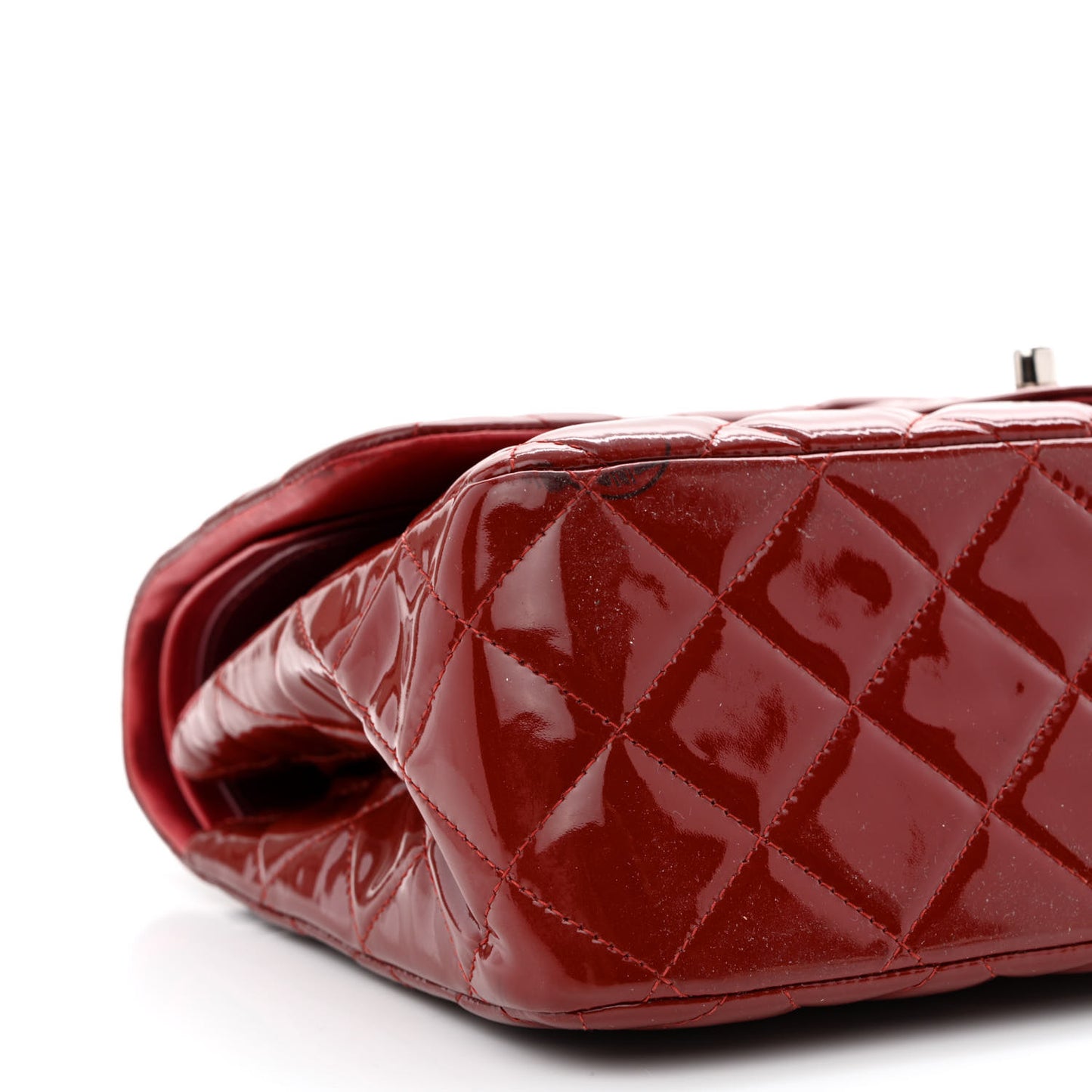 Patent Quilted Jumbo Double Flap Red