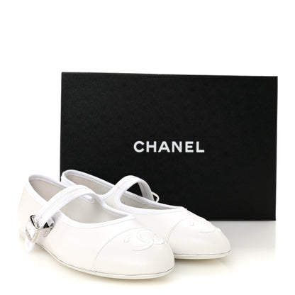 Chanel Lambskin Mary Jane Flats 39.5 White 9 of 9