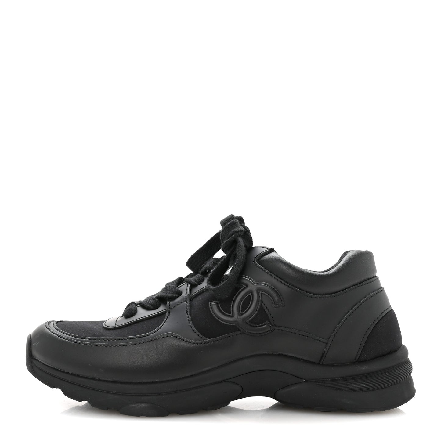 Calfskin Lambskin CC Uniform Sneakers 40 Black