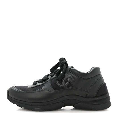 Chanel Calfskin Lambskin CC Uniform Sneakers 40 Black 1 of 8