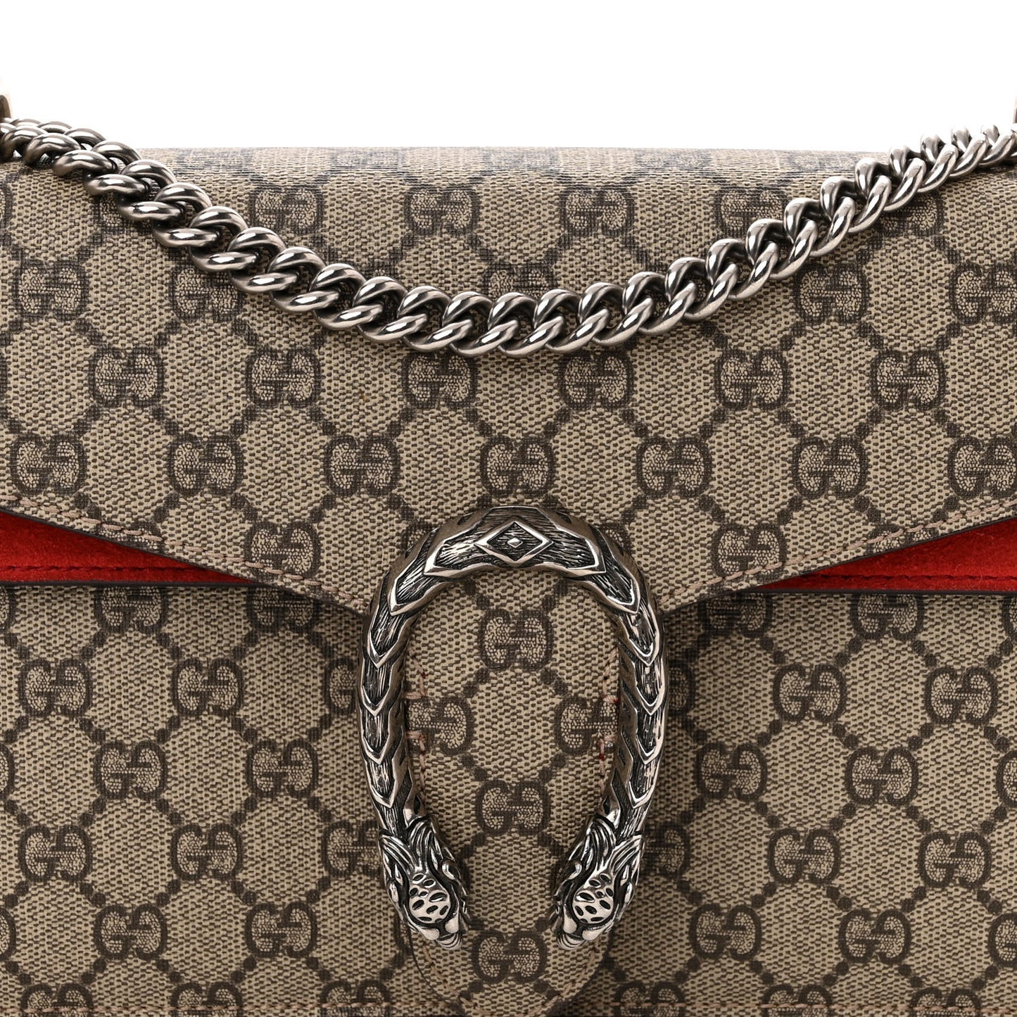 GG Supreme Monogram Small Dionysus Shoulder Bag Red