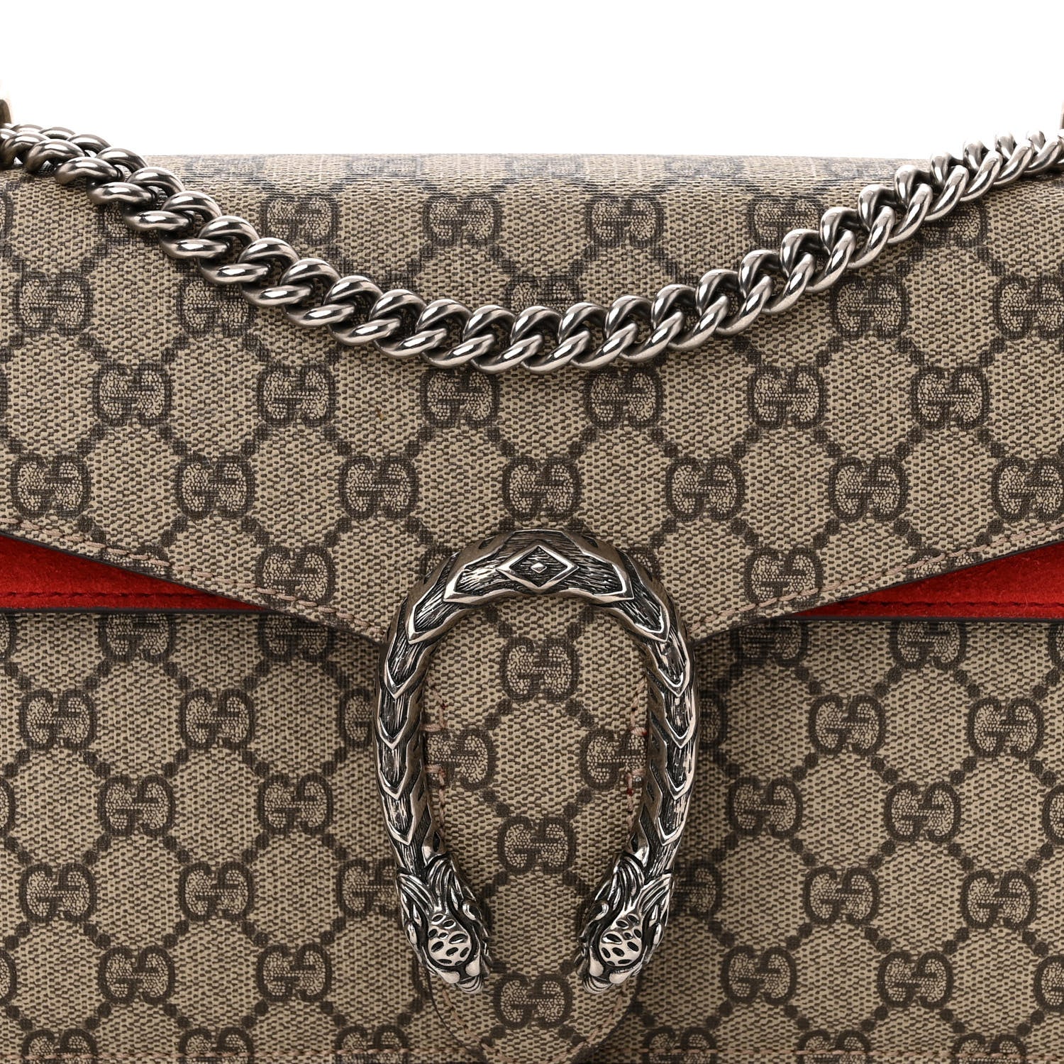 Gucci GG Supreme Monogram Small Dionysus Shoulder Bag Red 8 of 13