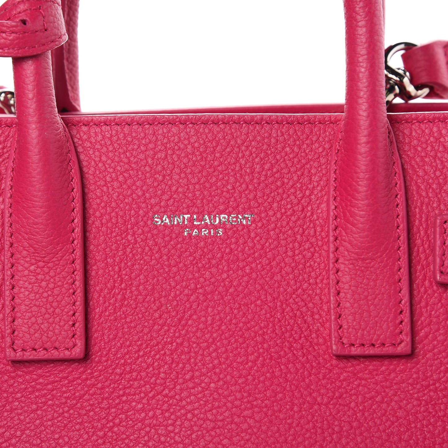 Grained Calfskin Nano Sac De Jour Fuchsia