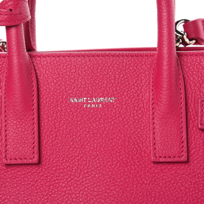 Saint Laurent Grained Calfskin Nano Sac De Jour Fuchsia 9 of 11
