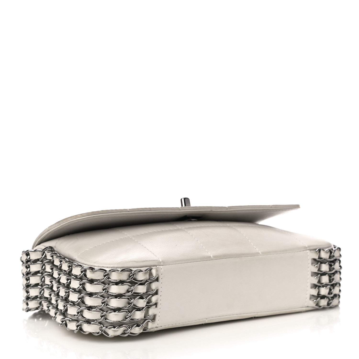 Chanel Lambskin Chocolate Bar 5 Chain Flap White 4 of 12