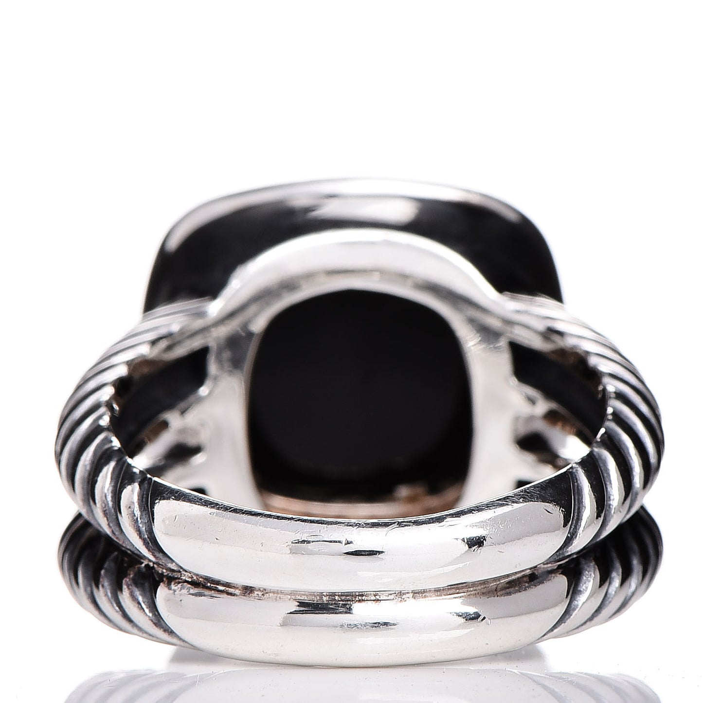 Sterling Silver Diamond Black Onyx 11mm Albion Ring 54 7