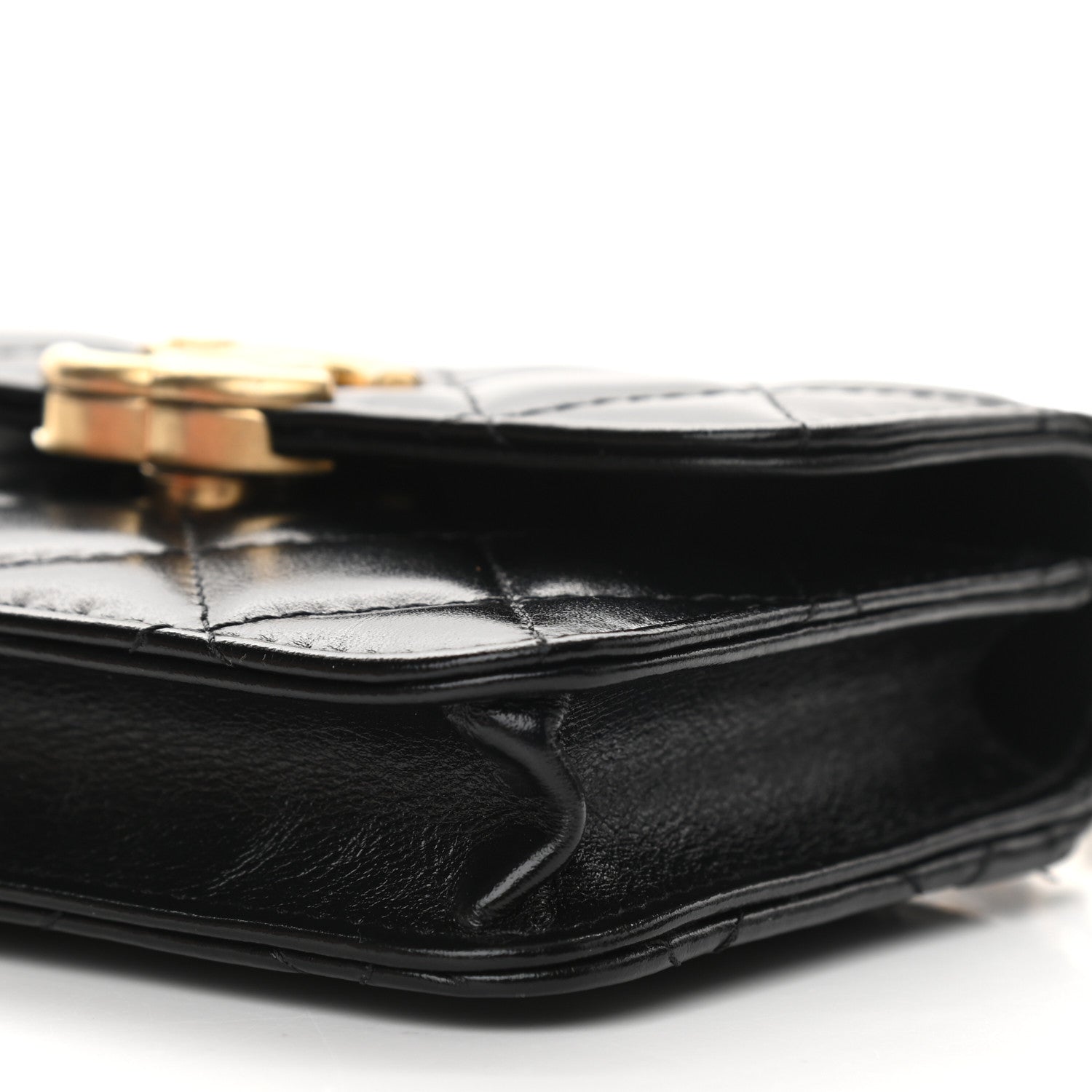 Chanel Calfskin Quilted Perfect Fit Coin Purse With Chain Black 11 of 12