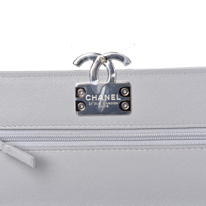 Chanel Grained Calfskin Quilted CC Box Wallet On Chain WOC Grey 6 of 12