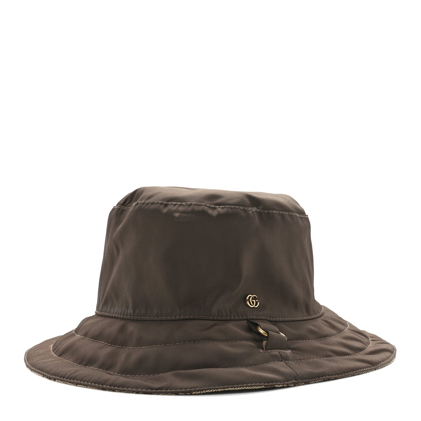Canvas Monogram Reversible Bucket Hat Brown