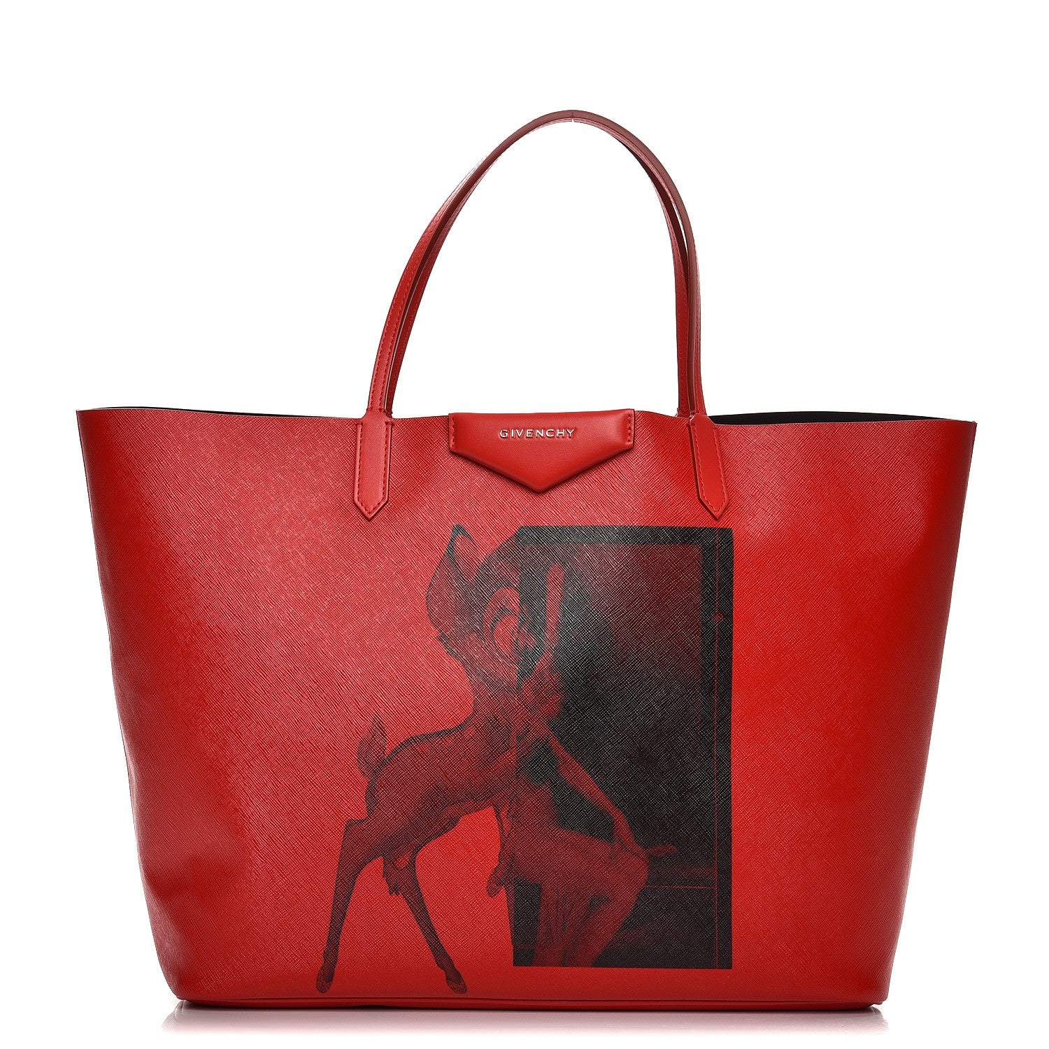 Givenchy Textured Coated Canvas Bambi Print Large Antigona Tote Red 1 of 9