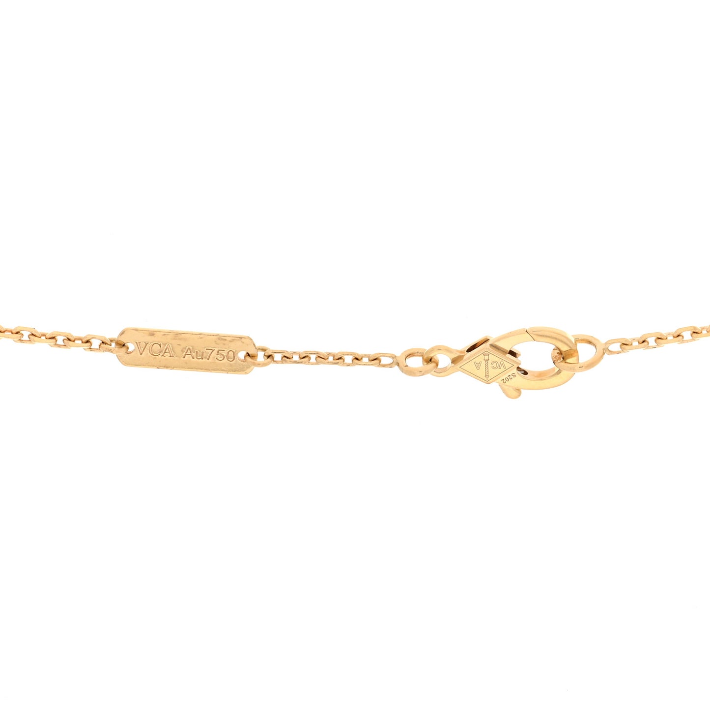 18K Yellow Gold Guilloche Vintage Alhambra Pendant Necklace