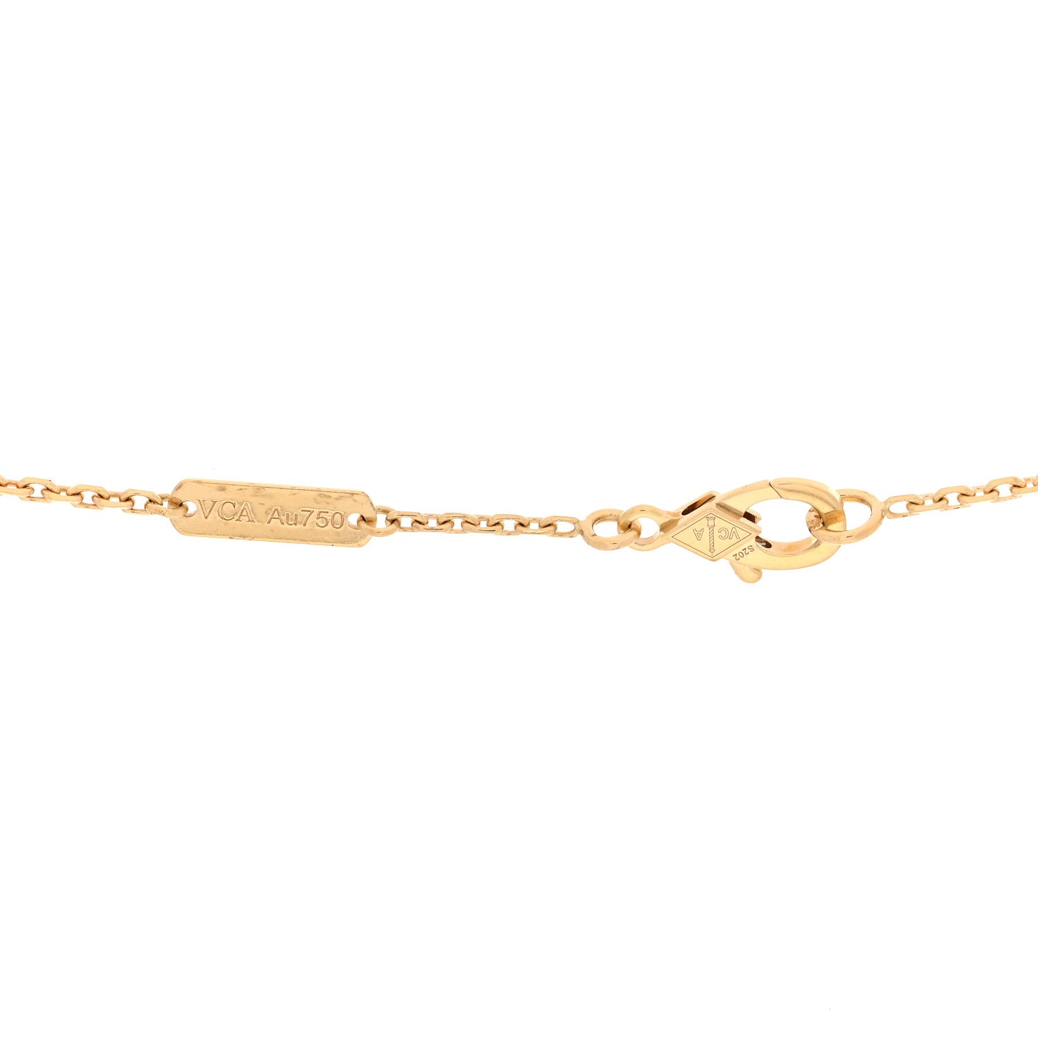 Van Cleef & Arpels 18K Yellow Gold Guilloche Vintage Alhambra Pendant Necklace 4 of 4