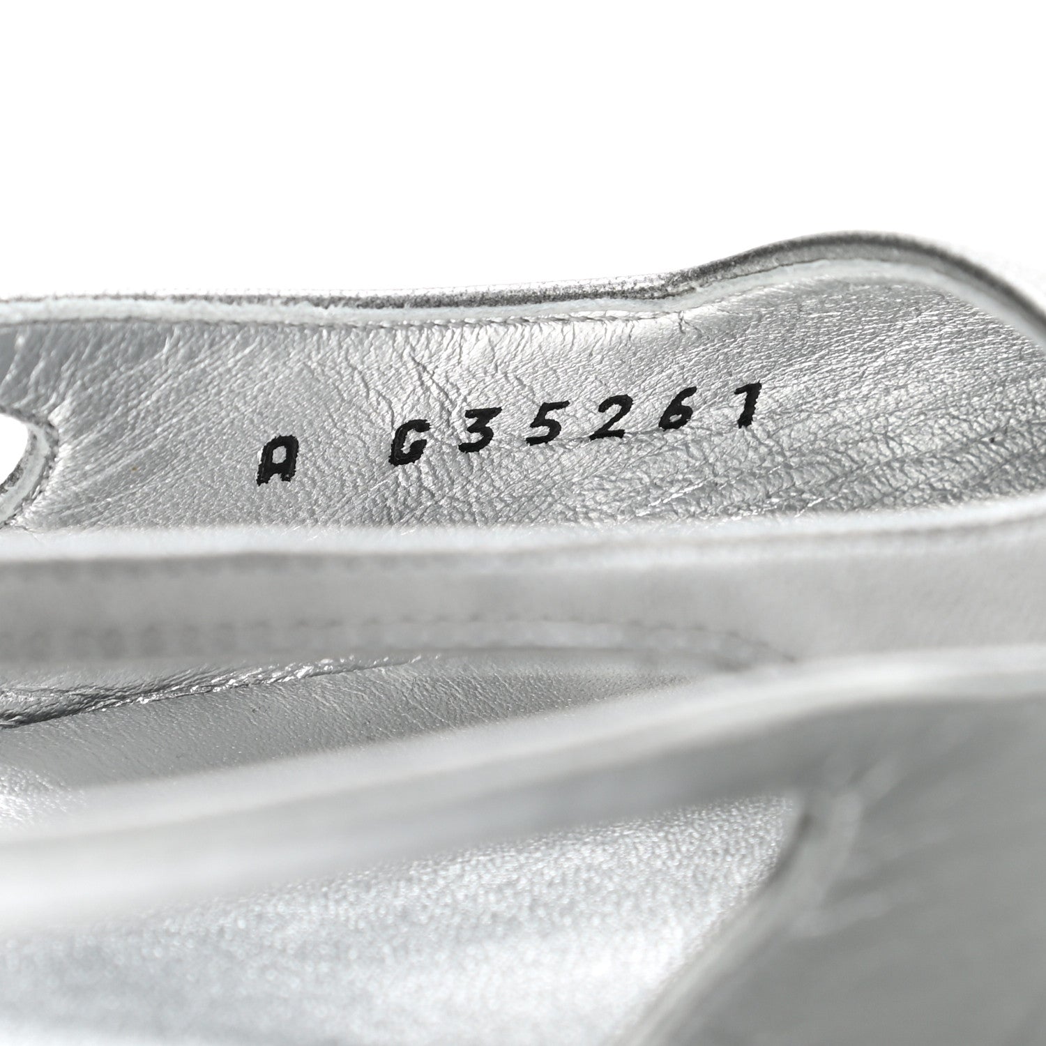 Chanel Metallic Lambskin Cap Toe CC Slingback Flats 37.5 Black Silver 8 of 10