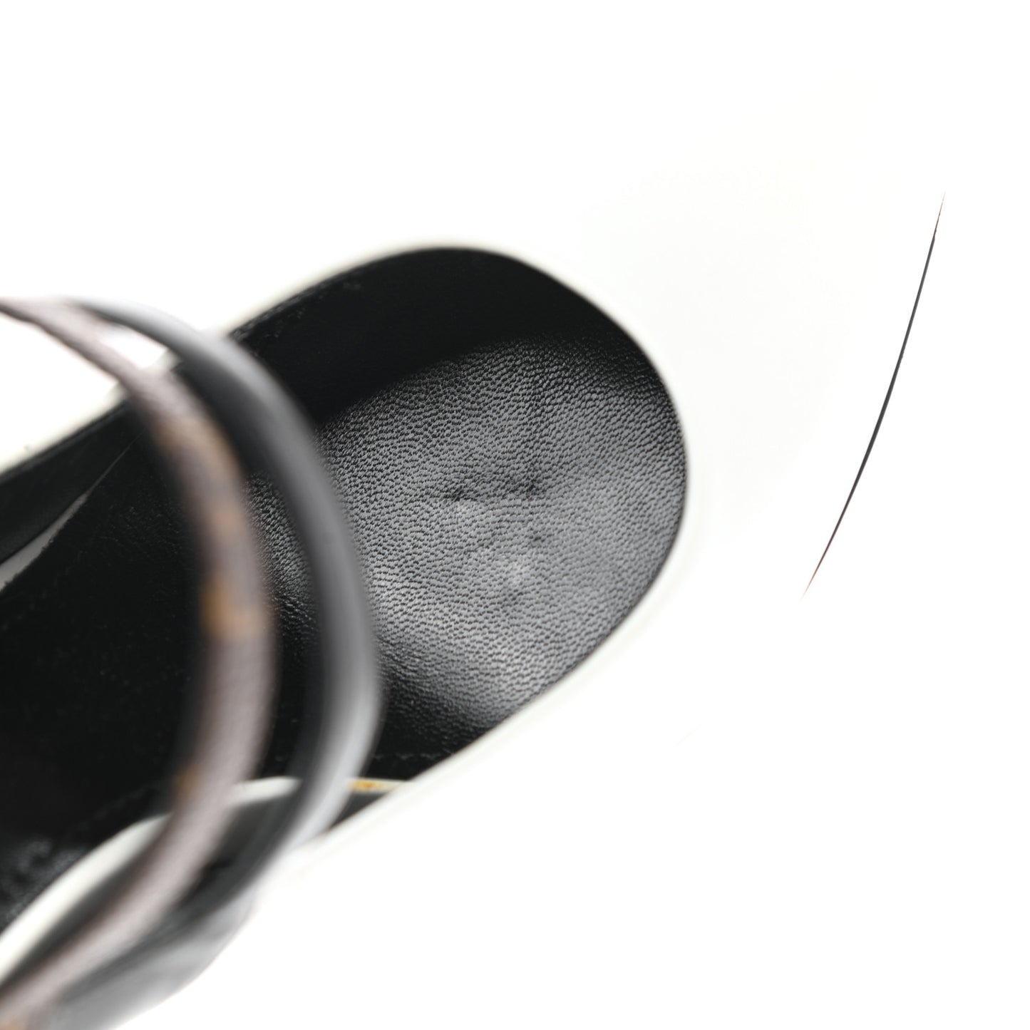 Calfskin Monogram Matchmake Strap Pumps 37 Black White