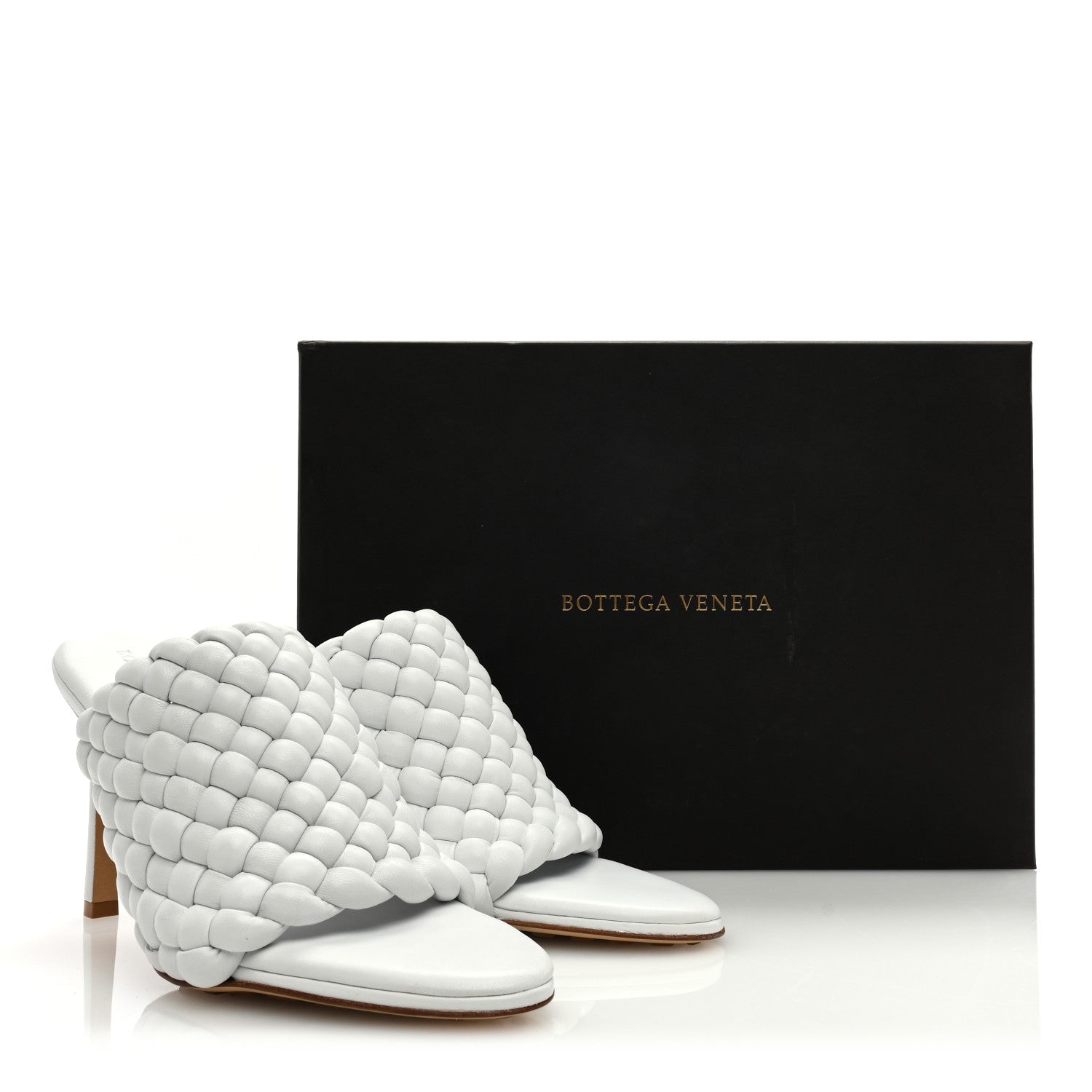 Bottega Veneta Nappa Padded Intreccio The Curve Sandals 37 Optic White 8 of 8