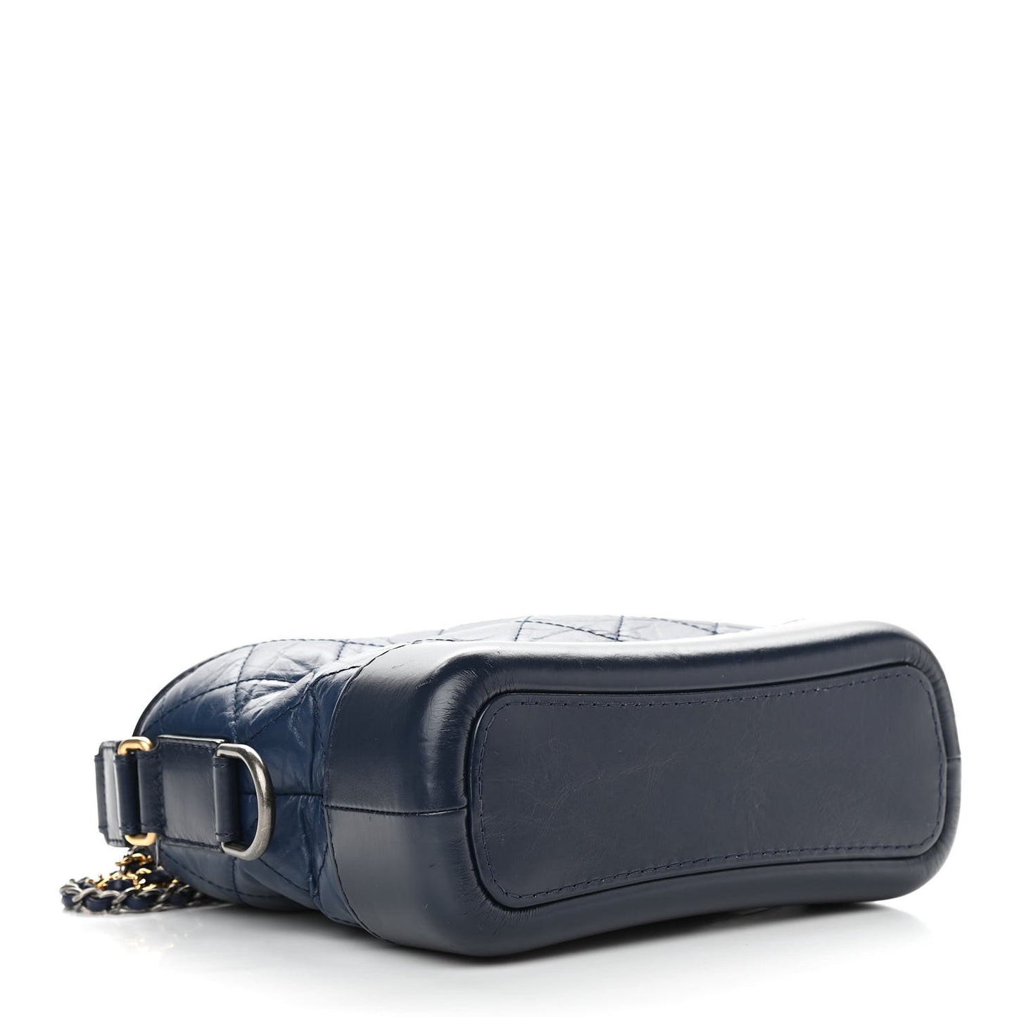 Aged Calfskin Quilted Small Gabrielle Hobo Navy