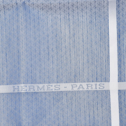 Hermes Cotton Hankachi Handkerchief Gift Set H Passant Jacquard d'H Bleu Ciel Bleu 9 of 11