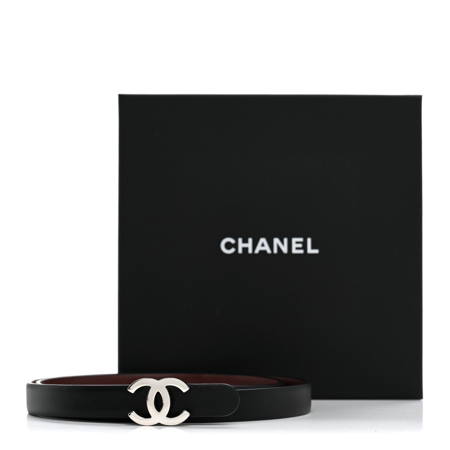 Chanel Calfskin CC Reversible Belt 70 28 Black Burgundy 8 of 8