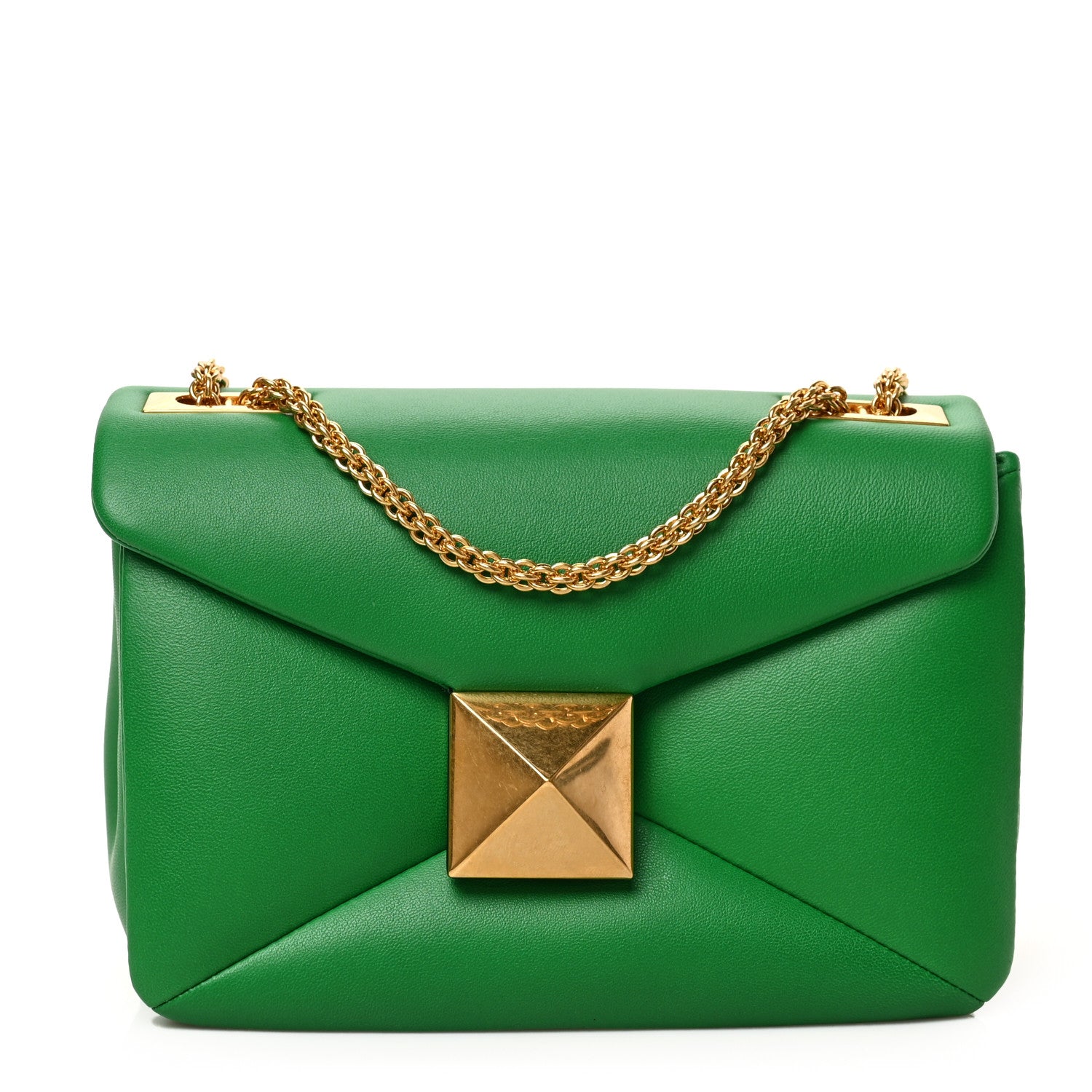 Valentino Garavani Nappa One Stud Chain Clutch Gea Green 1 of 8