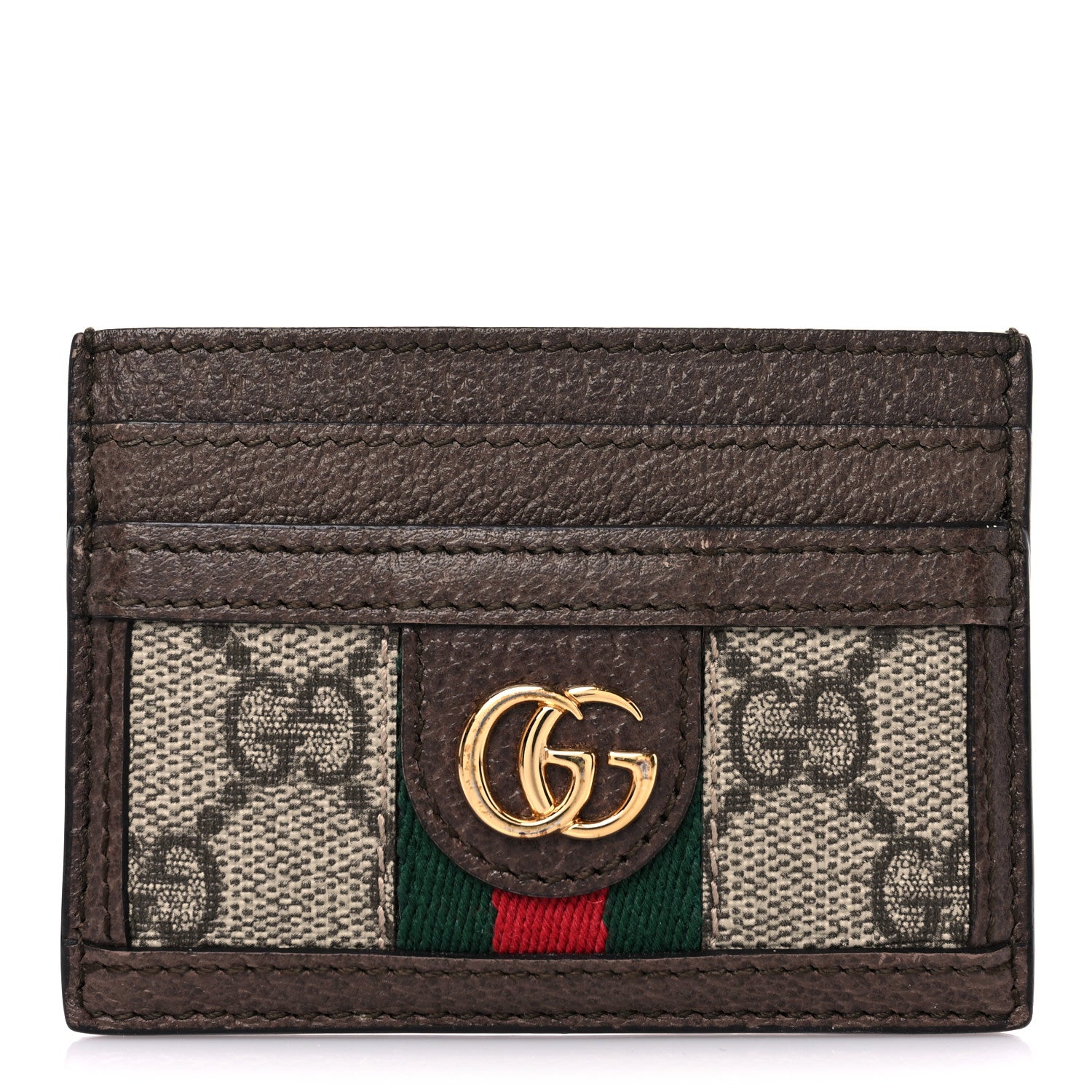 Gucci GG Supreme Monogram Ophidia Card Holder Brown 1 of 9
