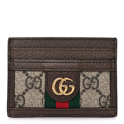 Gucci GG Supreme Monogram Ophidia Card Holder Brown 1 of 9