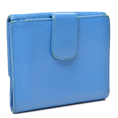 Chanel Caviar Timeless CC Compact French Wallet Blue 2 of 18