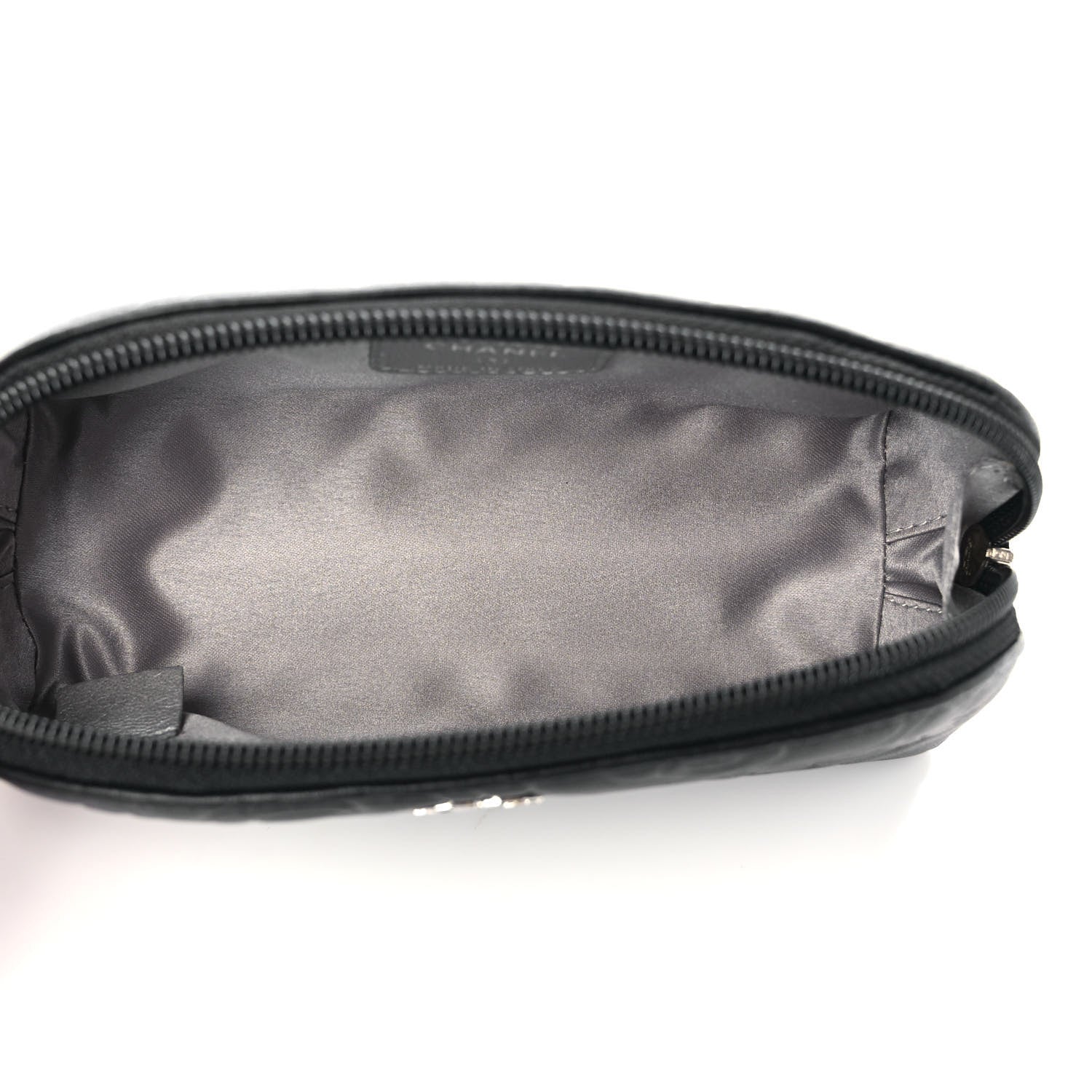 Chanel Lambskin Camellia Embossed Cosmetic Case Black 5 of 8