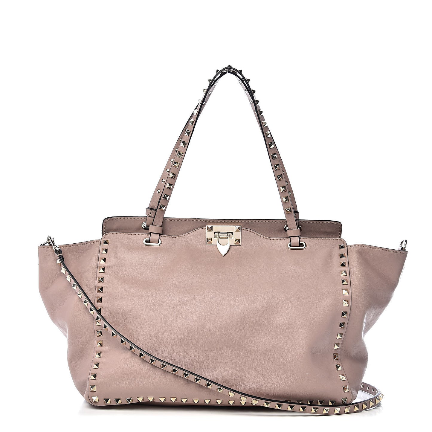 Vitello Medium Rockstud Tote Poudre