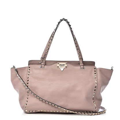 Valentino Garavani Vitello Medium Rockstud Tote Poudre 1 of 12