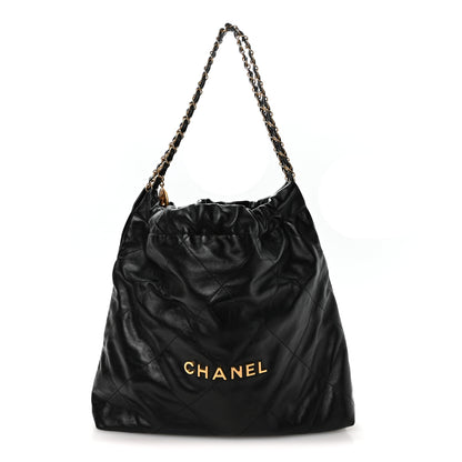 Chanel Shiny Calfskin Quilted Chanel 22 Black 1 of 12