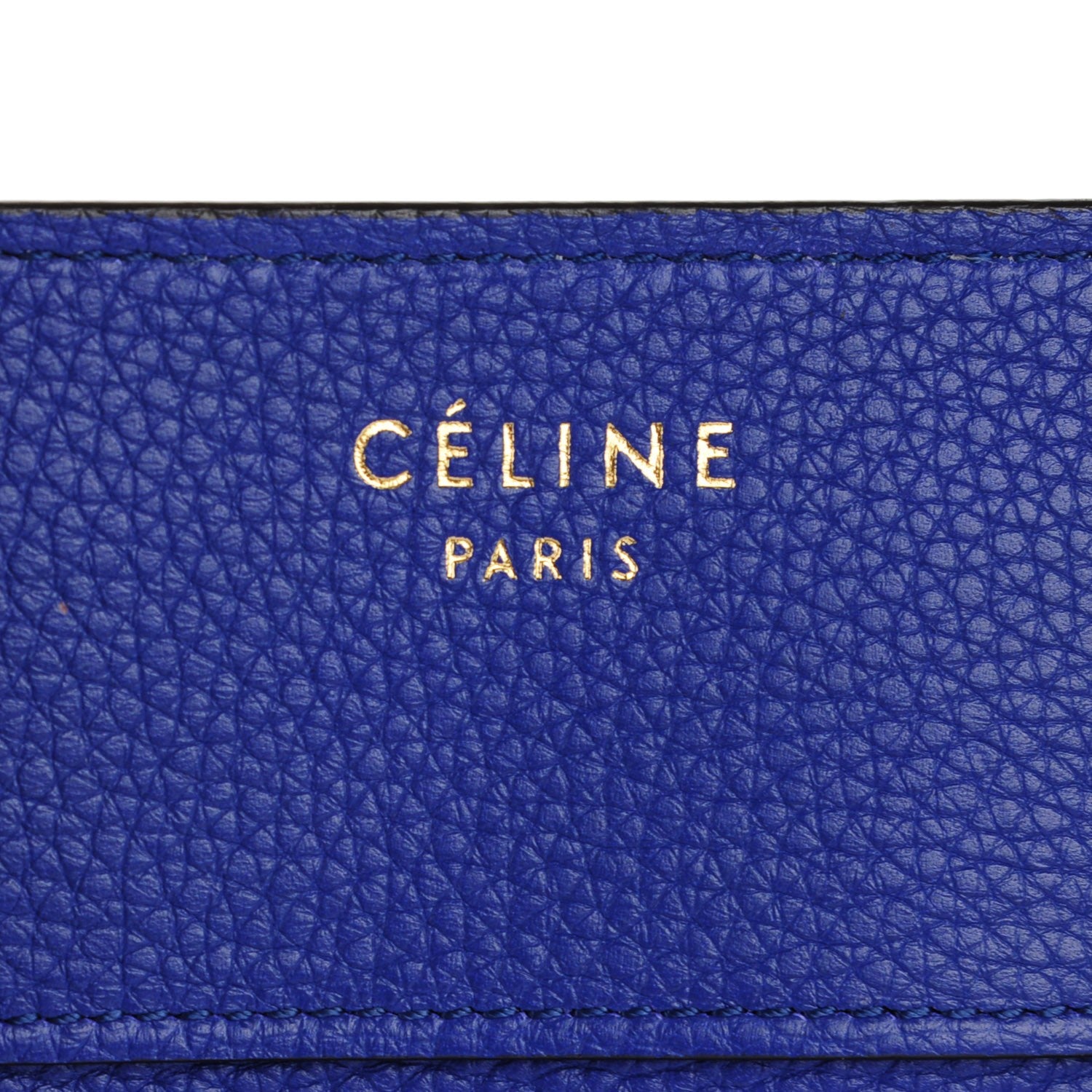 Celine Drummed Calfskin Mini Luggage Indigo 8 of 8